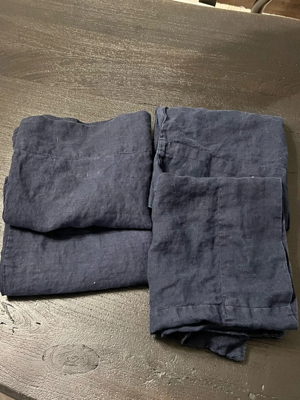 Quince European linen pillowcases, navy, standard, x4